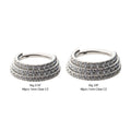 16g Titanium with Pave Set 48 Round Clear CZ Triple Stacked Side Facing Hinged Segment Clicker