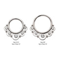 Titanium Beads & 5-Bezel Set Gem Front Facing Hinged Segment Clicker