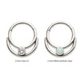 Titanium Double Hoop with Round Bezel Set Gem/Opal Front Facing Hinged Segment Clicker