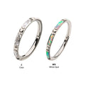 Titanium with Baguette CZ/Synthetic Opal Side Facing Hinged Segment Clicker