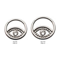 Titanium 18-Beaded Bezel Set Clear CZ Evil Eye Front Facing Hinged Segment Clicker