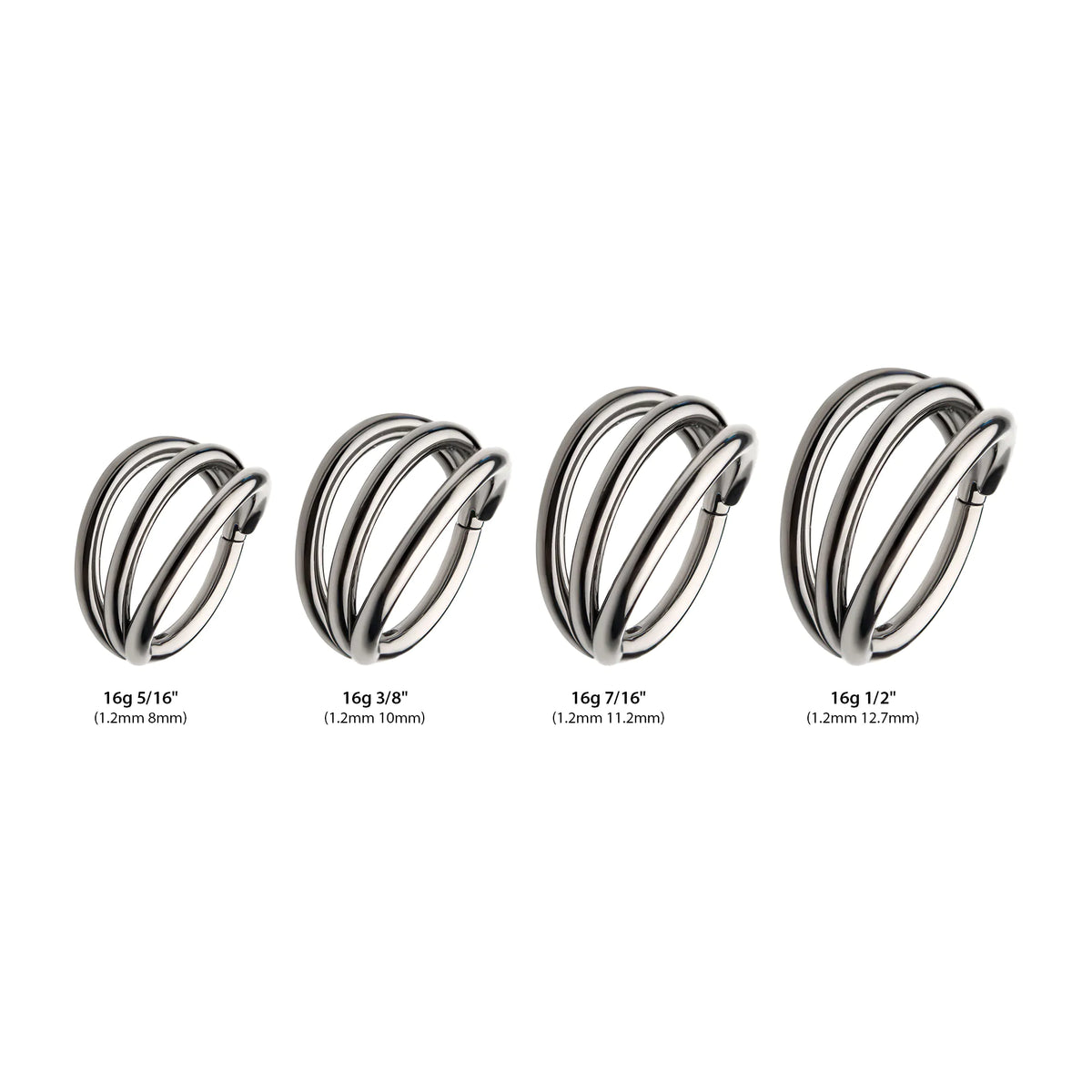 Titanium Triple Hoop Side Facing Hinged Segment Clicker