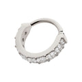 Titanium with Channel Set Princess Gem Side Facing Hinged Segment Clicker