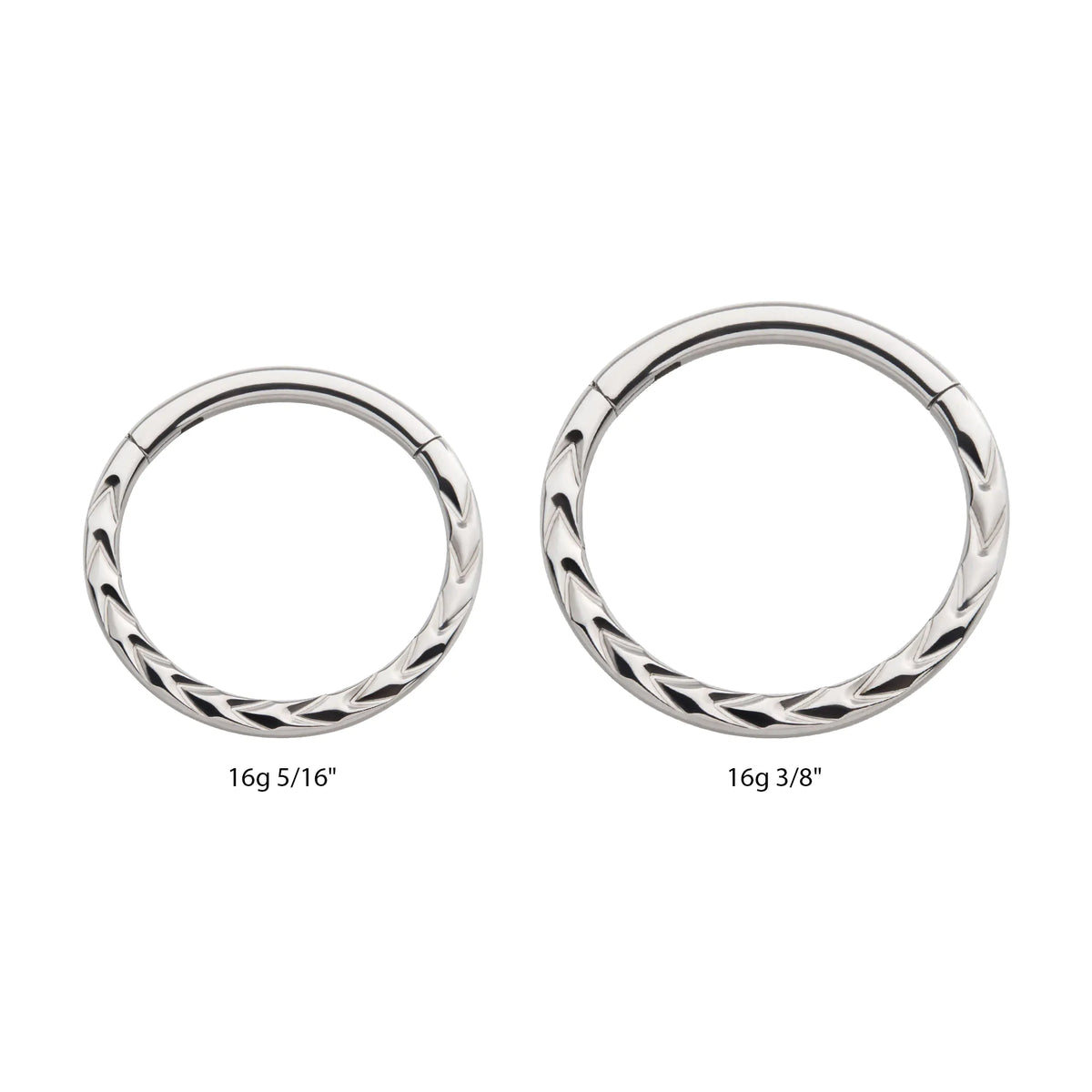 Titanium Chevron Etched Front Facing Hinged Segment Clicker