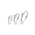 Titanium with Centerpiece Prong Set Square Clear CZ Eternity Side Facing Hinged Segment Clicker
