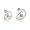 Titanium Double Ended Twist Side Facing Hinged Segment Clicker with Bezel Set Clear CZ