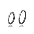 Black PVD Titanium 3 Row Pave Set 0.8mm Round Gem Hinged Segment Clicker