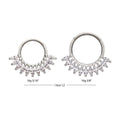 Titanium Prong Set Marquise Gem Cluster Fan Front Facing Hinged Segment Clicker