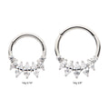 Titanium Clustered Prong Set Round & Marquise CZ Front Facing Hinged Segment Clicker