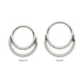 Titanium Hammered Double Hoop Front Facing Hinged Segment Clicker