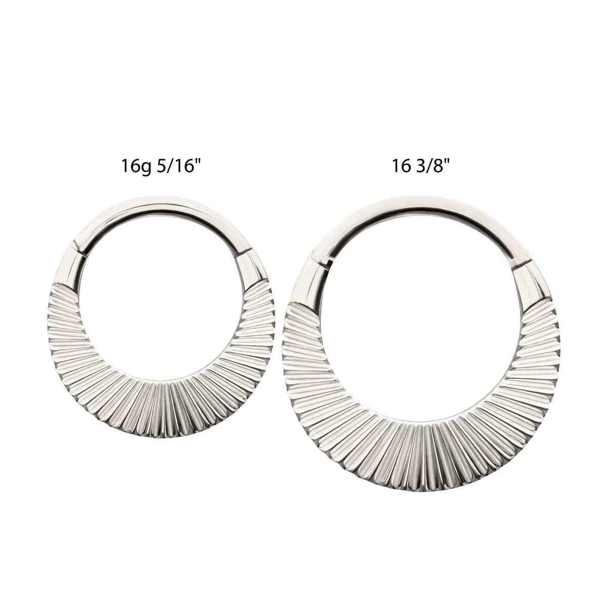 Titanium Radiant Wide Hoop Front Facing Hinged Segment Clicker