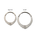 Titanium Radiant Pointed Hoop Front Facing Hinged Segment Clicker