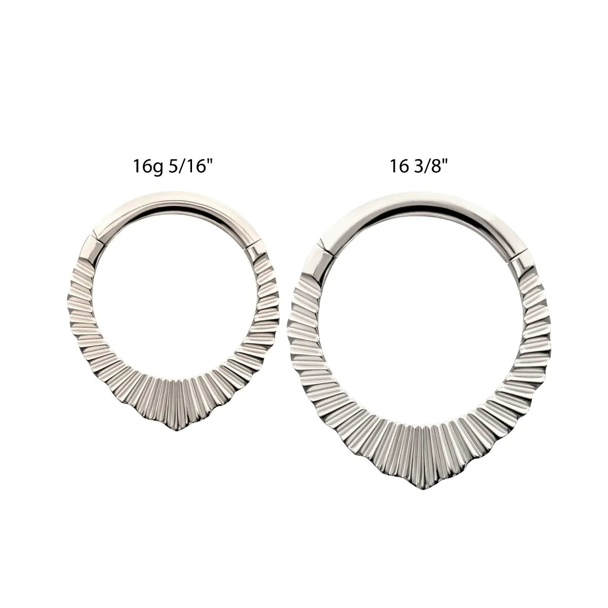 Titanium Radiant Pointed Hoop Front Facing Hinged Segment Clicker