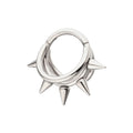 Titanium Five-Spiked Open Stack Triple Hoop Hinged Segment Clicker
