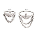Titanium Triple Marquise Gem Cluster Hoop with 2-Tier Chain Dangle Hinged Segment Clicker