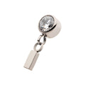 Titanium Internally Threaded Bezel Set CZ with Dangling Bar Top