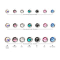 14g Titanium Internally Threaded Low Profile Bezel Set Swarovski Crystal Dermal Top
