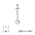 Titanium Internally Threaded Dangle Bezel Teardrop Gem Dagger Top
