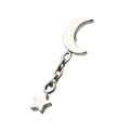 Titanium Internally Threaded Crescent Moon Top with Dangle Star