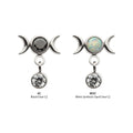Titanium Internally Threaded Dangle Bezel Round CZ Triple Moon Phase Gem Top