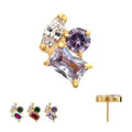 Titanium Threadless "Harmony Cluster" Prong Set Gem Top