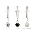 Titanium Threadless Dangle Bezel Round Gem Dagger Top