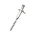 Titanium Threadless Dagger Top with Dangle 8mm Chain