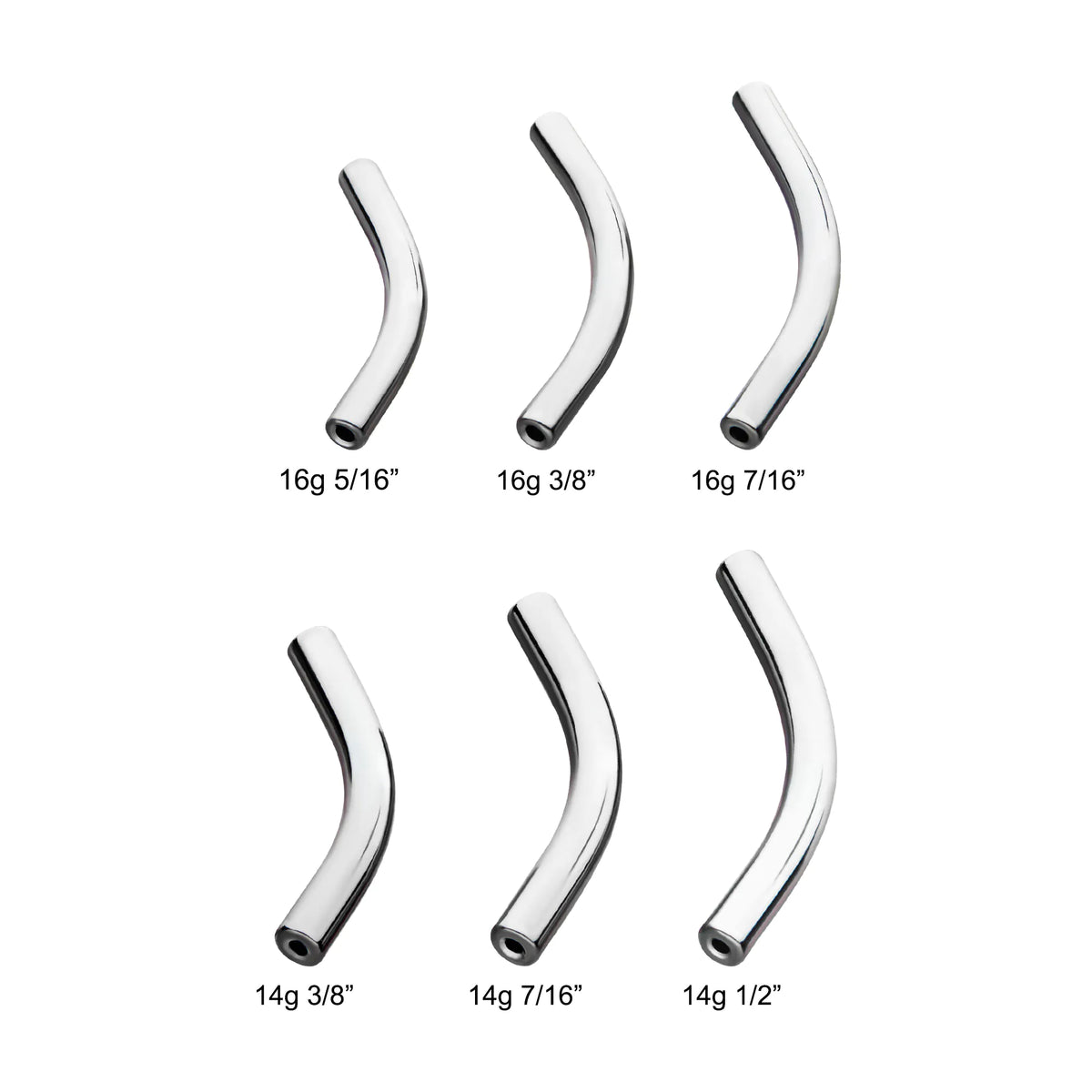 Titanium Threadless Curve Bar Only
