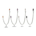 Titanium Threadless Double Prong Set Marquise Gem Top with Rolo Chain Dangle