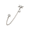 Titanium Threadless Triple Moon Phase & Duo Bezel Round CZ with Rolo Chain Dangle Tops