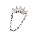 Titanium Threadless 5-Cluster Marquise AAA CZ Top with Dangle Chain