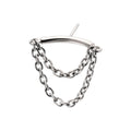 Titanium Threadless Vertical Helix Curved Bar Top with 2-Tier Chain Dangle
