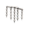Titanium Threadless Vertical Helix Curved Bar Top with 5-Chain Dangle