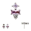 Titanium Threadless "Astra Cluster" Prong Set Gem Top