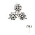 Titanium Threadless Trinity Prong Set Gem Top