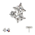 Titanium Threadless “Lustre Cluster” Prong Set Gem Top