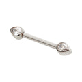 Titanium Threadless Bezel Teardrop CZ Nipple Barbell