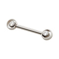 Titanium Threadless Bezel Round CZ Orbit Nipple Barbell