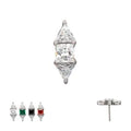 Titanium Threadless Tri-Linear Gem Cluster Top