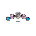 Titanium Threadless with Transgender Bezel Set CZ 5-Cluster Side Facing Top
