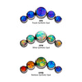 Titanium Threadless with Bezel Set Multi-Color Opal 5-Cluster Side Facing Top
