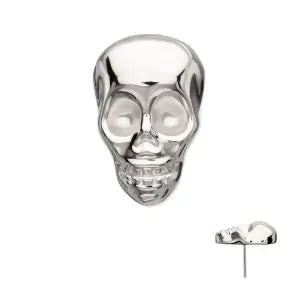 Titanium Threadless 3D Skull Head Top