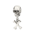 Titanium Threadless Skull Top with Crossbone Dangle