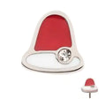 Titanium Threadless Bezel Set Clear CZ Christmas Bell Top